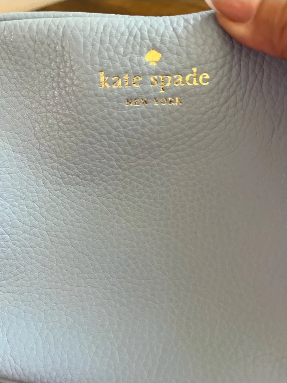 Kate Spade New York Light Blue Pebbled Leather Camera Crossbody Bag